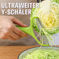 Extra-Wide Stainless Steel Y-Peeler with Green Handle
