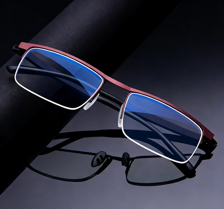 HD Anti-Blue Light Glasses - PC Lenses, Stainless Steel Frame