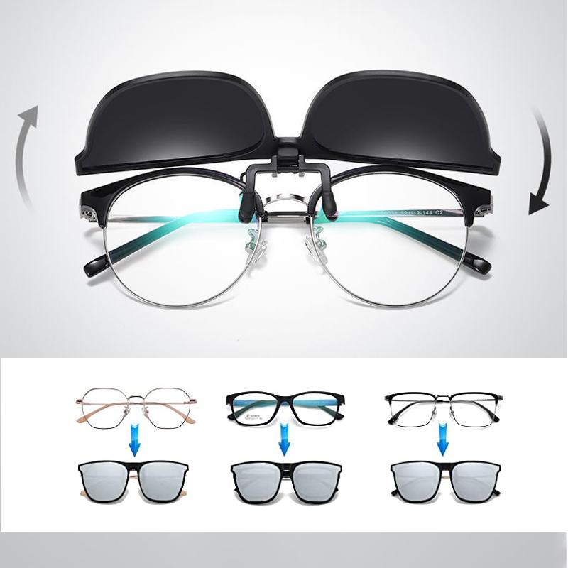 Polarised Clip-On Flip-Up Sunglasses - UV400 TAC Lens, Alloy Frame, view 4