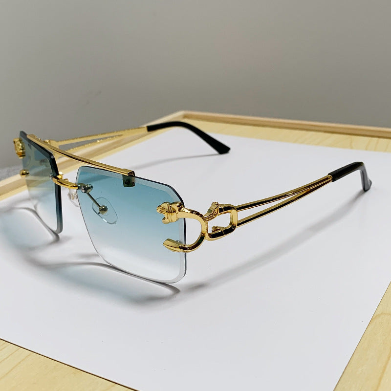 Men's Statement Geometric Eyewear - Unique Shape, Durable Material, view 2