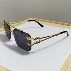 Men's Statement Geometric Eyewear - Unique Shape, Durable Material, view 3