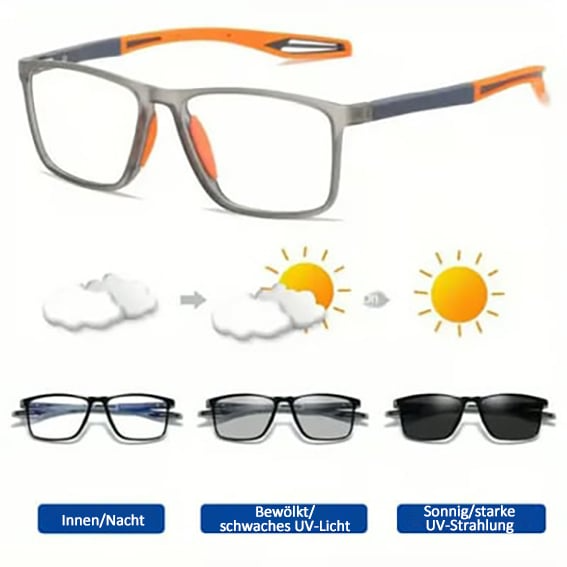 Bifocal Phototropic Glasses for Reading and Outdoor Use - UV400