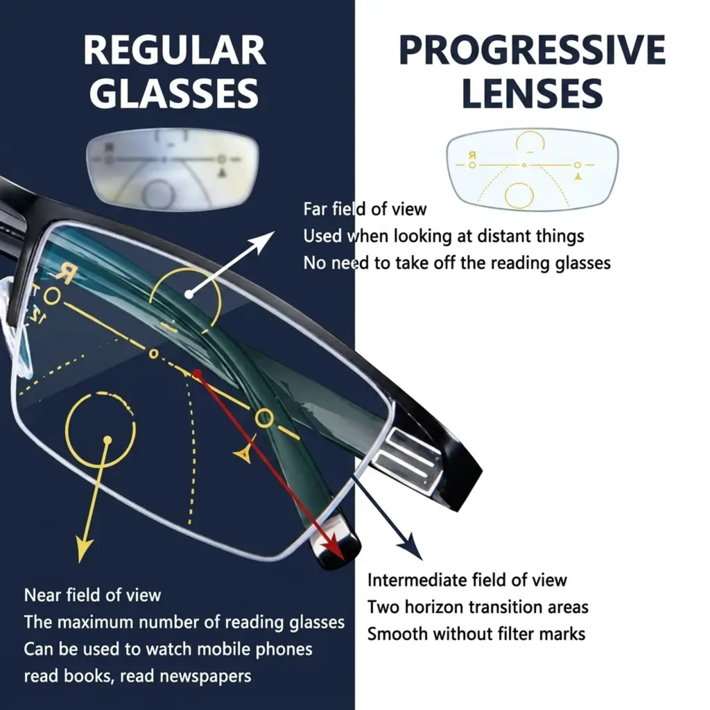 Progressive Glasses for Clear Vision - Polycarbonate Lens, Metal Alloy Frame, view 5