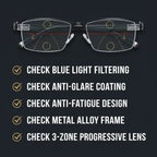 Progressive Glasses for Clear Vision - Polycarbonate Lens, Metal Alloy Frame, view 8