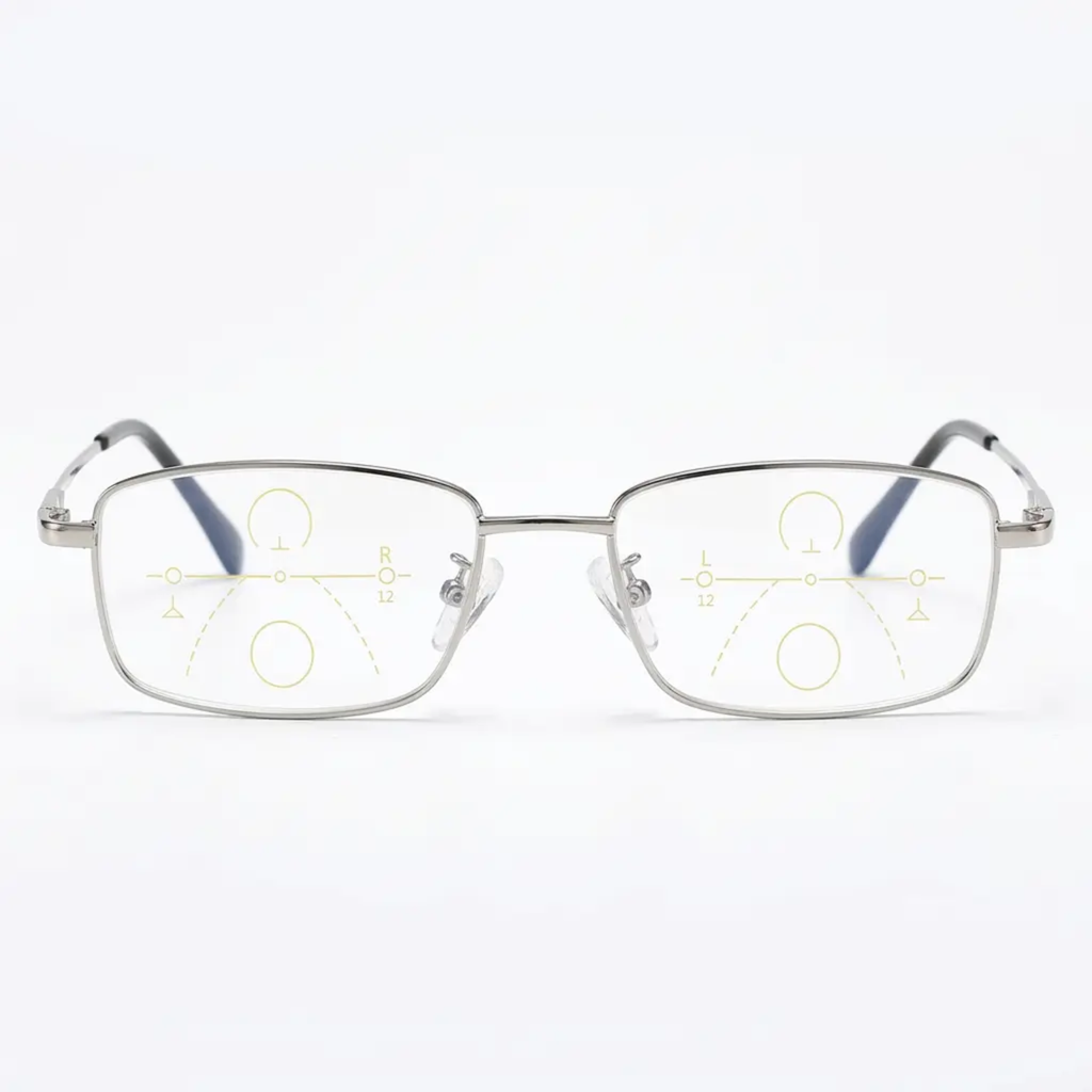 Progressive Glasses for Clear Vision - Polycarbonate Lens, Metal Alloy Frame