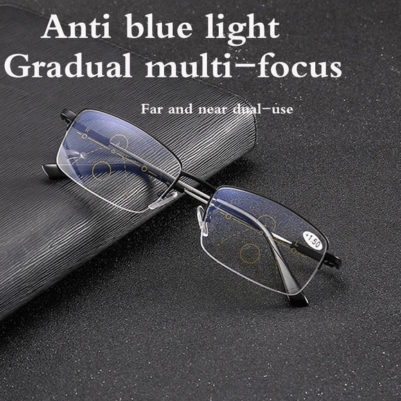 Titanium Progressive Reading Glasses - Multifocal, Anti-Blue Light Lenses, view 6