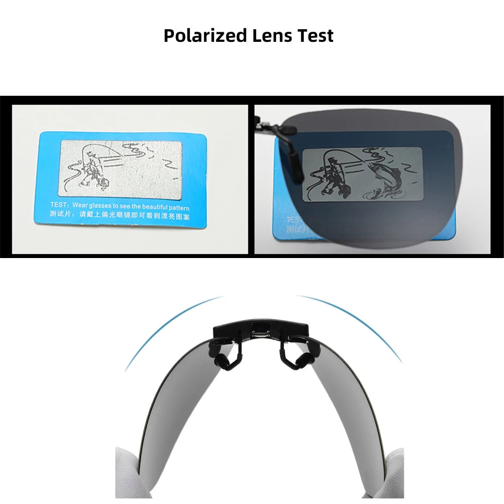 Clip-On Polarized Sunglasses for Glasses - UV400, Square, Lightweight, view 4