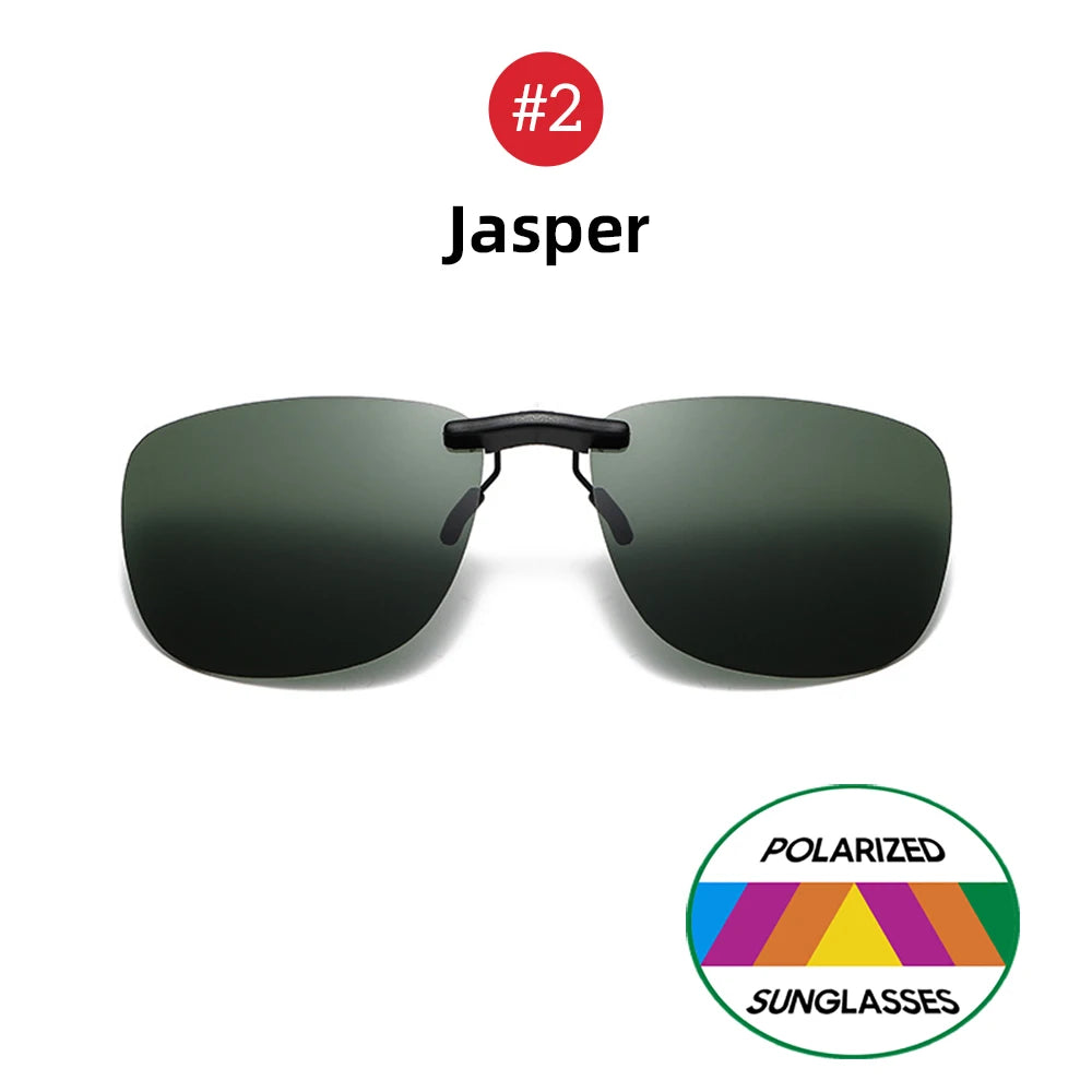 Clip-On Polarized Sunglasses for Glasses - UV400, Square, Lightweight, view 6