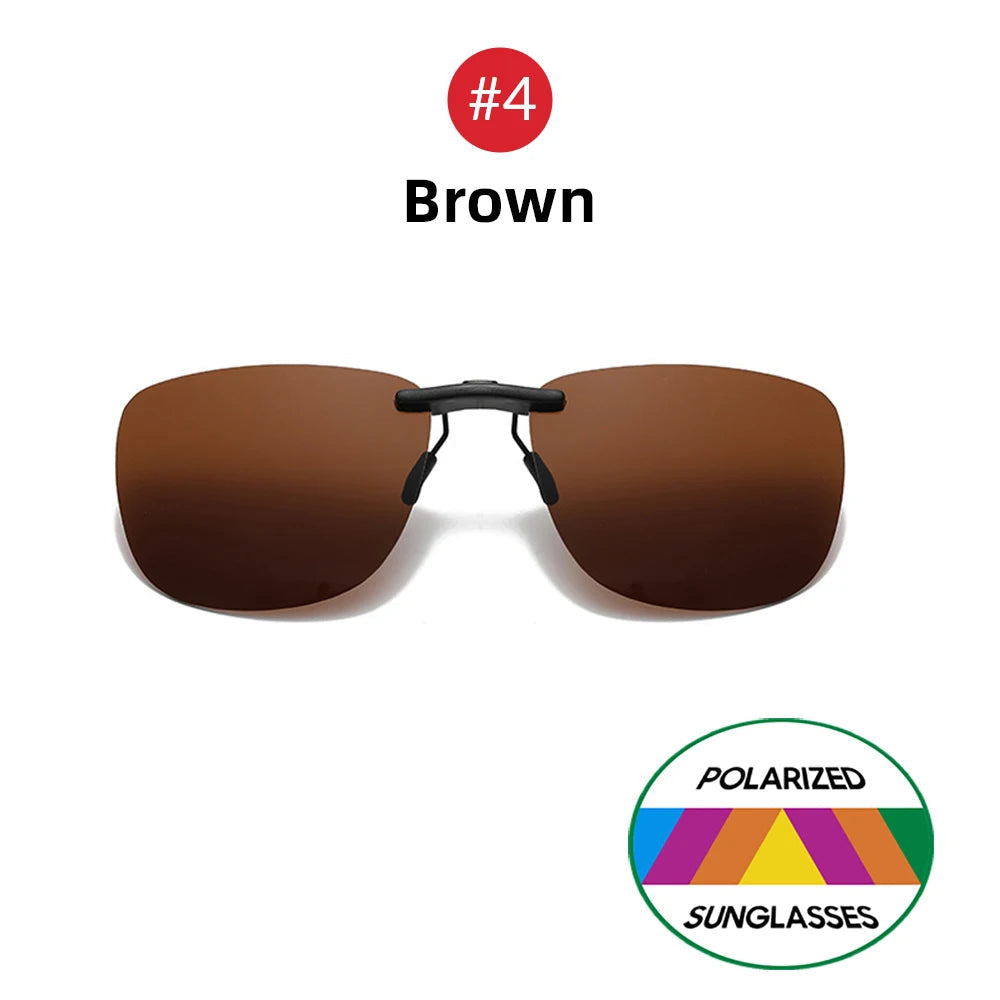 Clip-On Polarized Sunglasses for Glasses - UV400, Square, Lightweight, view 8