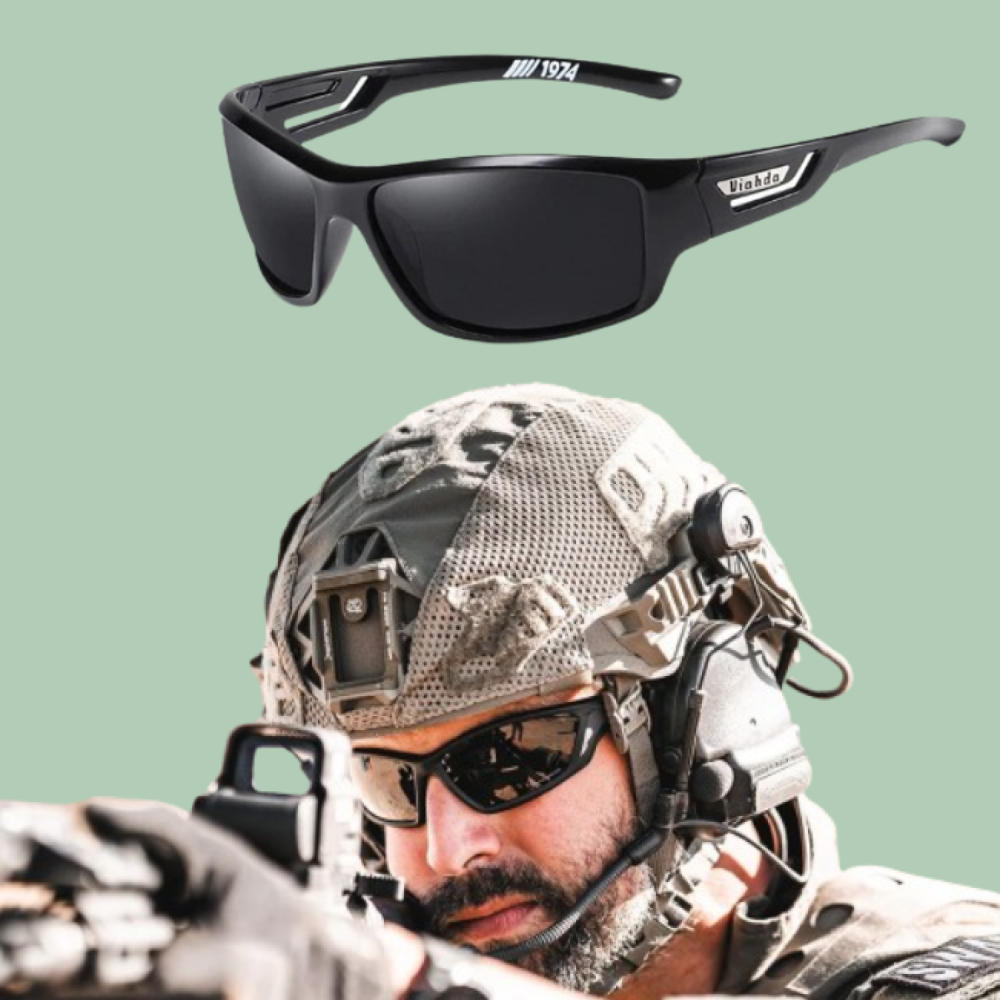 Military Sunglasses UV400 for Outdoor Fishing - Polycarbonate Frame, 141mm