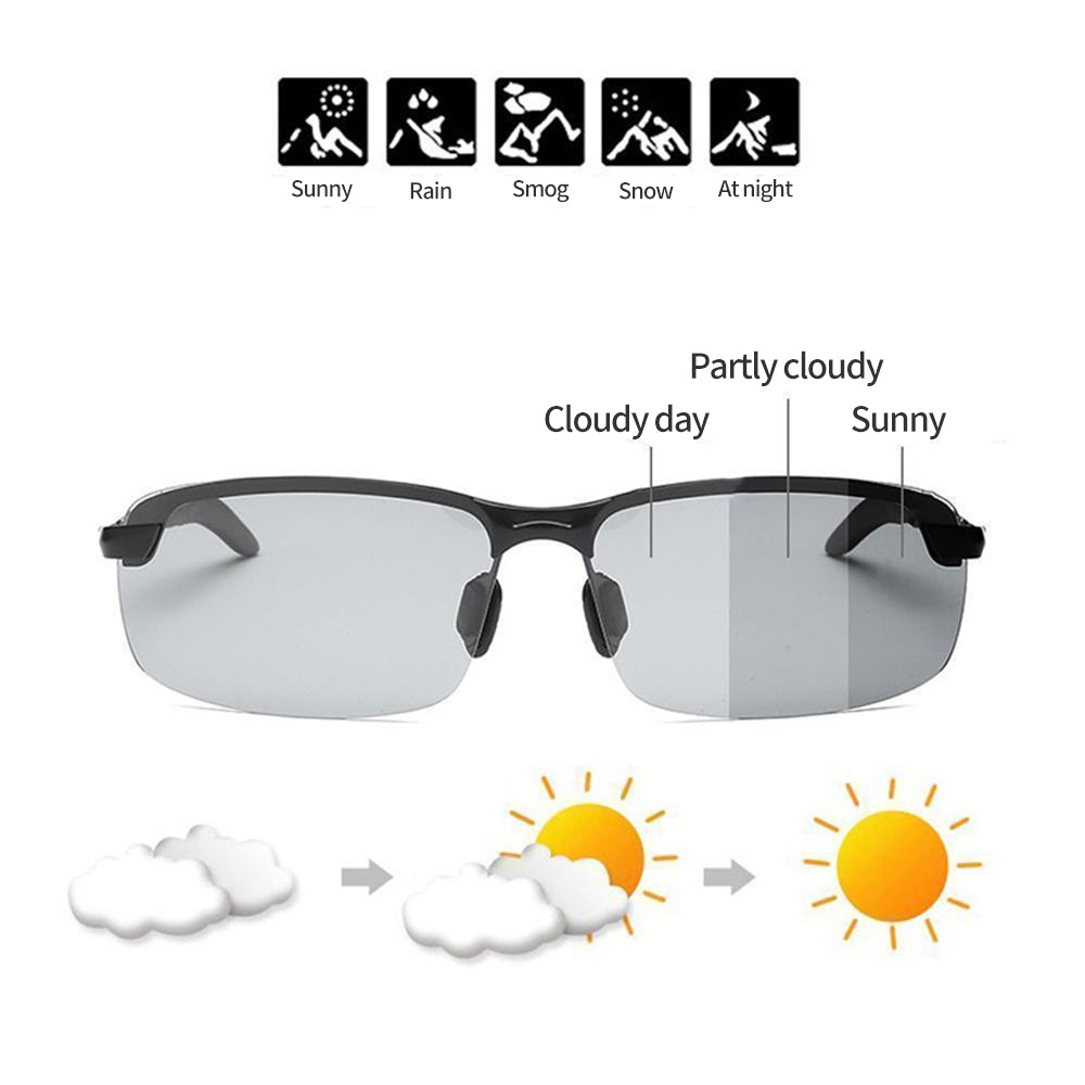 Photochromatic Polarised Sunglasses for Outdoor Use - Metal Frame, TAC Lens, view 7