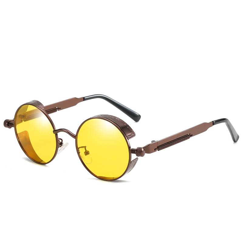 Vintage Round Steampunk Sunglasses Polarized UV400 - Alloy Frame, view 11