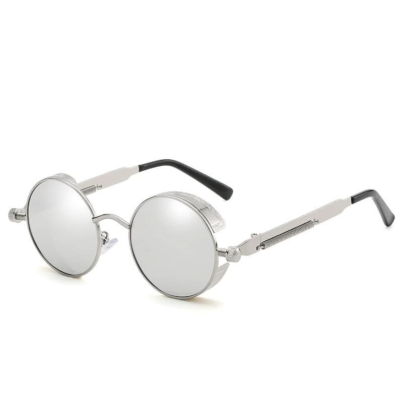 Vintage Round Steampunk Sunglasses Polarized UV400 - Alloy Frame, view 12