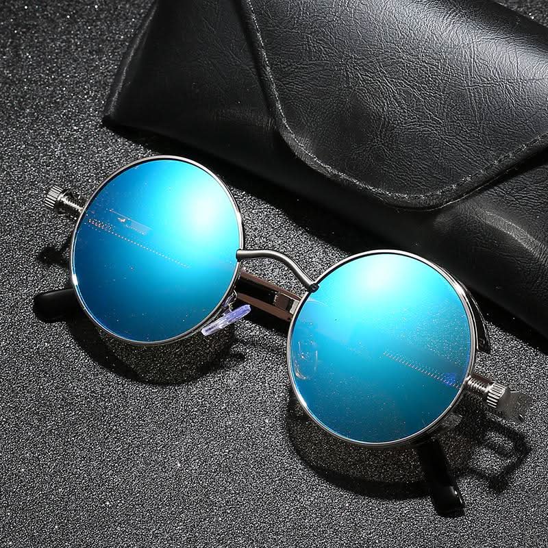 Vintage Round Steampunk Sunglasses Polarized UV400 - Alloy Frame, view 3