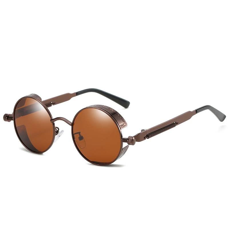 Vintage Round Steampunk Sunglasses Polarized UV400 - Alloy Frame, view 4