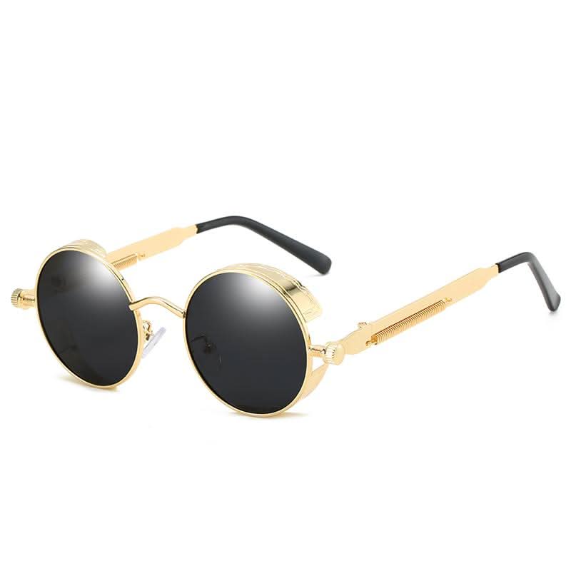 Vintage Round Steampunk Sunglasses Polarized UV400 - Alloy Frame, view 5