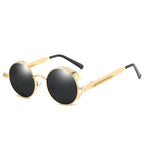 Vintage Round Steampunk Sunglasses Polarized UV400 - Alloy Frame, view 5