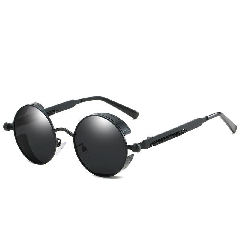 Vintage Round Steampunk Sunglasses Polarized UV400 - Alloy Frame, view 6