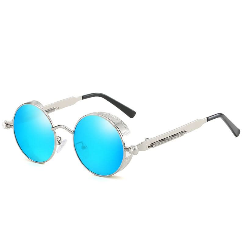 Vintage Round Steampunk Sunglasses Polarized UV400 - Alloy Frame, view 8
