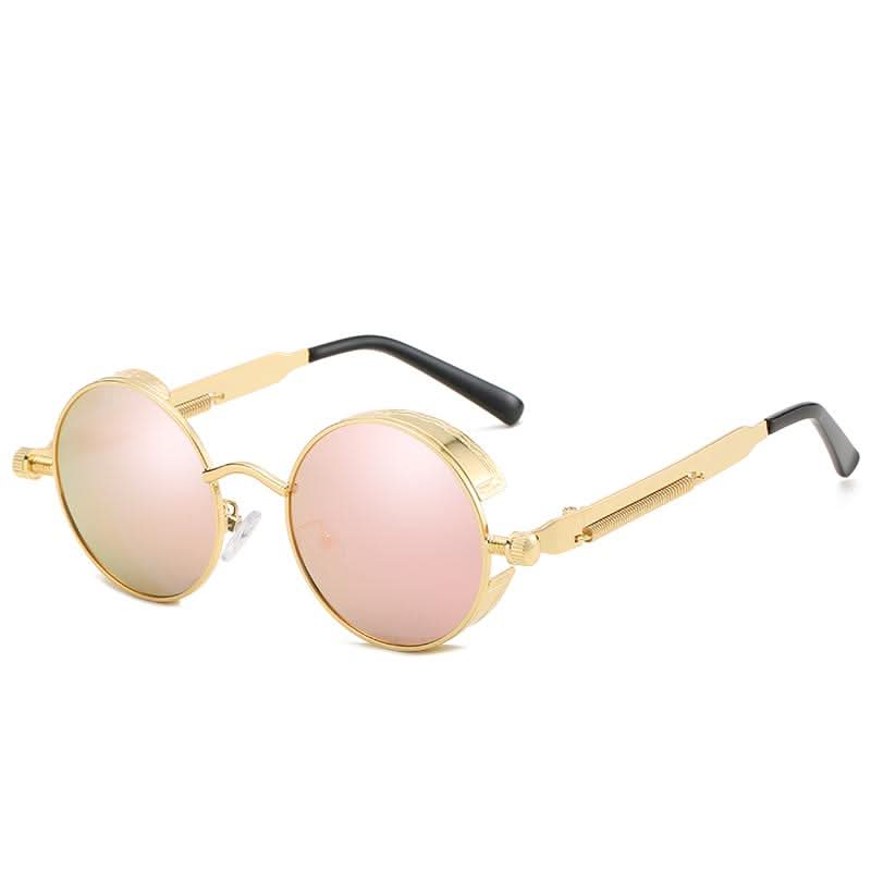 Vintage Round Steampunk Sunglasses Polarized UV400 - Alloy Frame, view 9