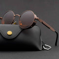 Vintage Round Steampunk Sunglasses Polarized UV400 - Alloy Frame