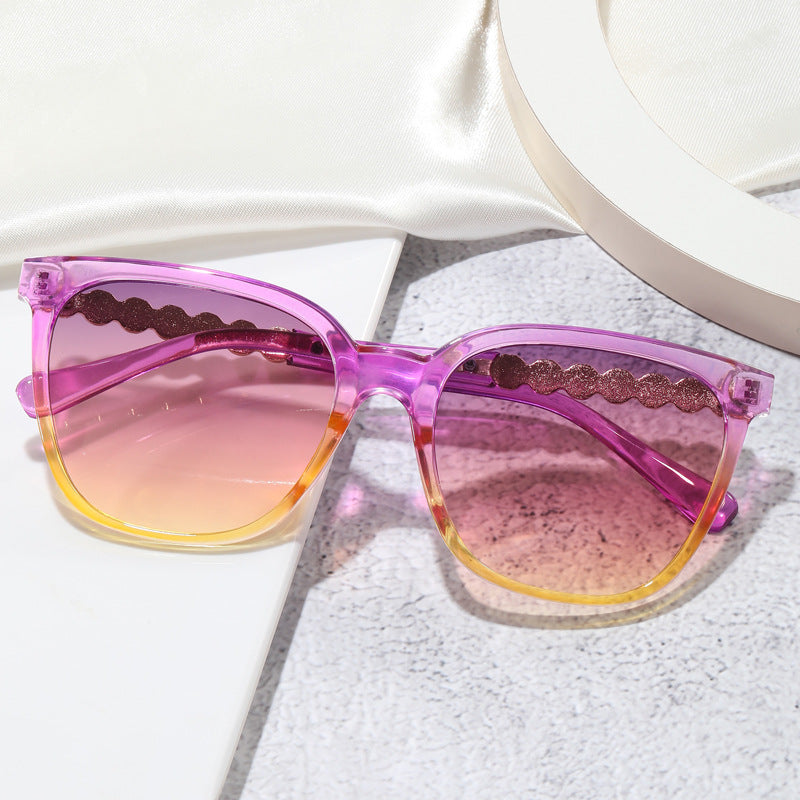 Women's Oversized Sunglasses with Pearl Decoration - UV Protection, view 2