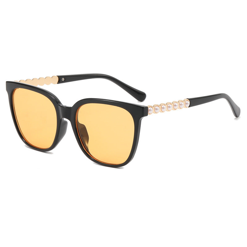 Women's Oversized Sunglasses with Pearl Decoration - UV Protection, view 4