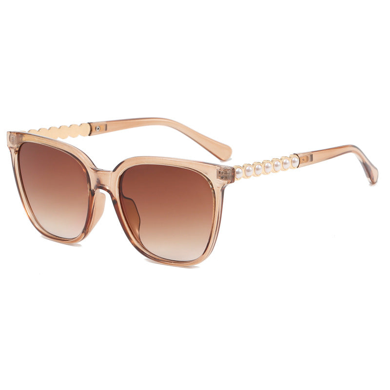 Women's Oversized Sunglasses with Pearl Decoration - UV Protection, view 5
