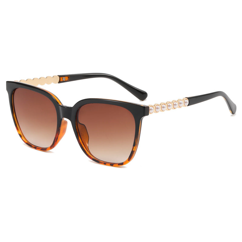 Women's Oversized Sunglasses with Pearl Decoration - UV Protection, view 8