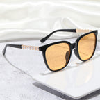 Women's Oversized Sunglasses with Pearl Decoration - UV Protection