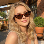 Ladies Cat-Eye Sunglasses - Elegant Tortoiseshell Pattern, view 2