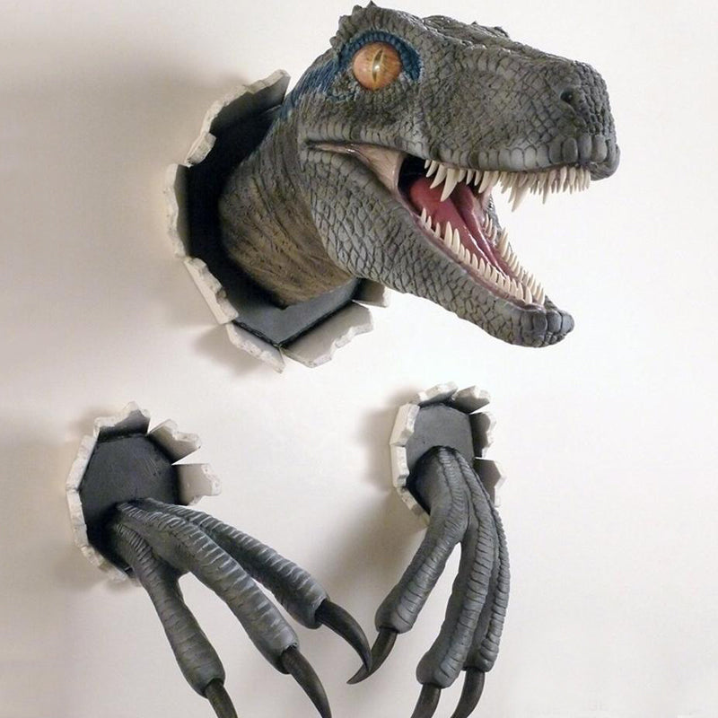 Wall Bursting Velociraptor Decorations - Resin, 13x8x8 cm Head, view 10