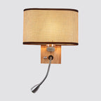 Fabric Shade Wall Reading Light, 16.5 Inch, Beige/Flaxen/Champagne