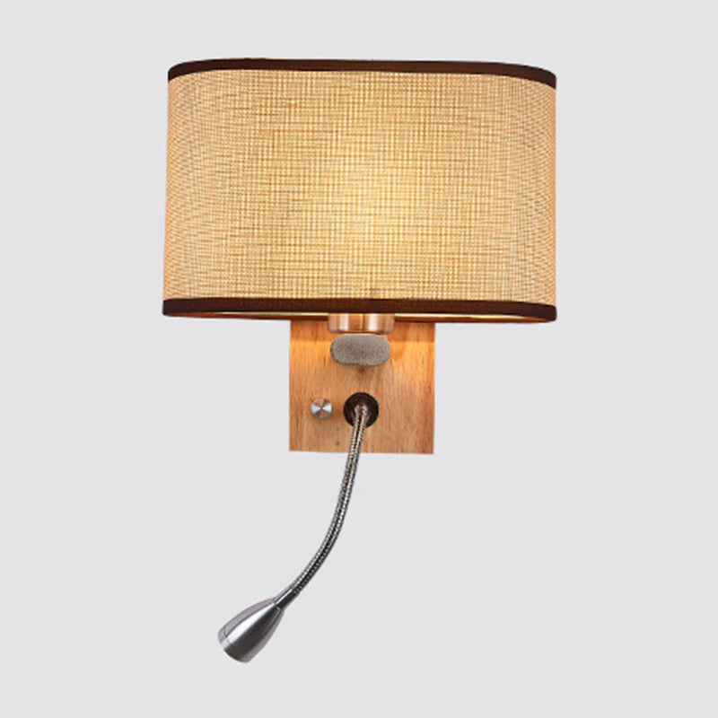 Fabric Shade Wall Reading Light, 16.5 Inch, Beige/Flaxen/Champagne