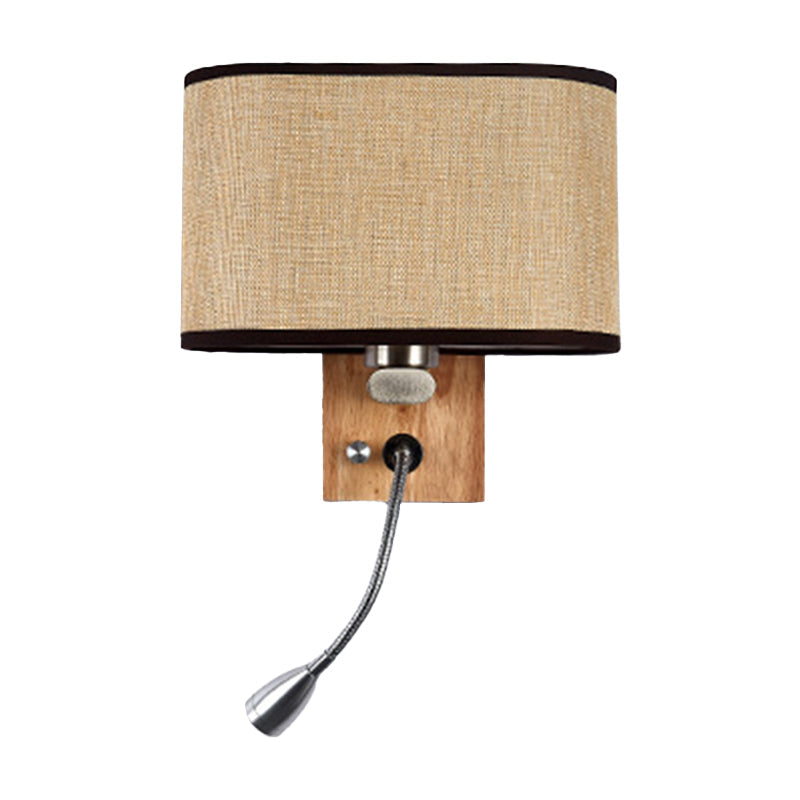 Fabric Shade Wall Reading Light, 16.5 Inch, Beige/Flaxen/Champagne