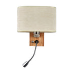 Fabric Shade Wall Reading Light, 16.5 Inch, Beige/Flaxen/Champagne