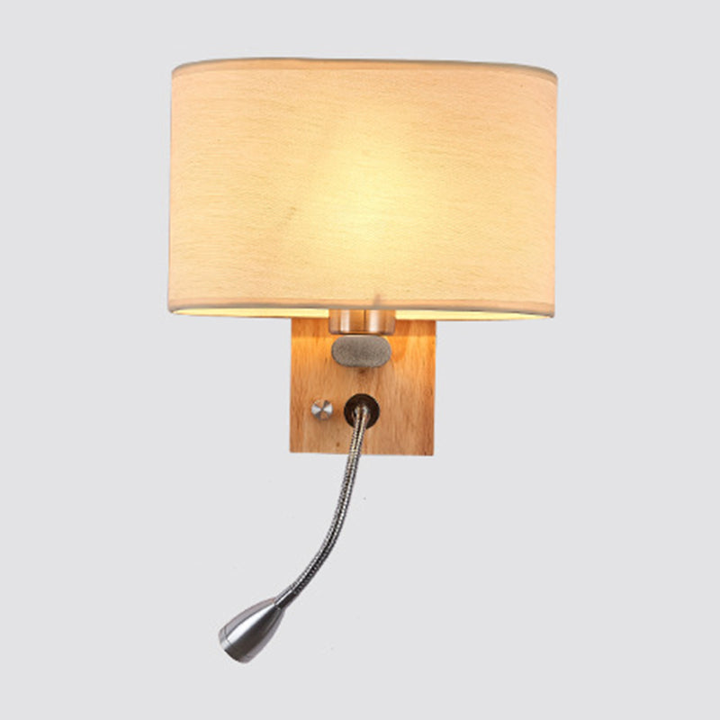 Fabric Shade Wall Reading Light, 16.5 Inch, Beige/Flaxen/Champagne