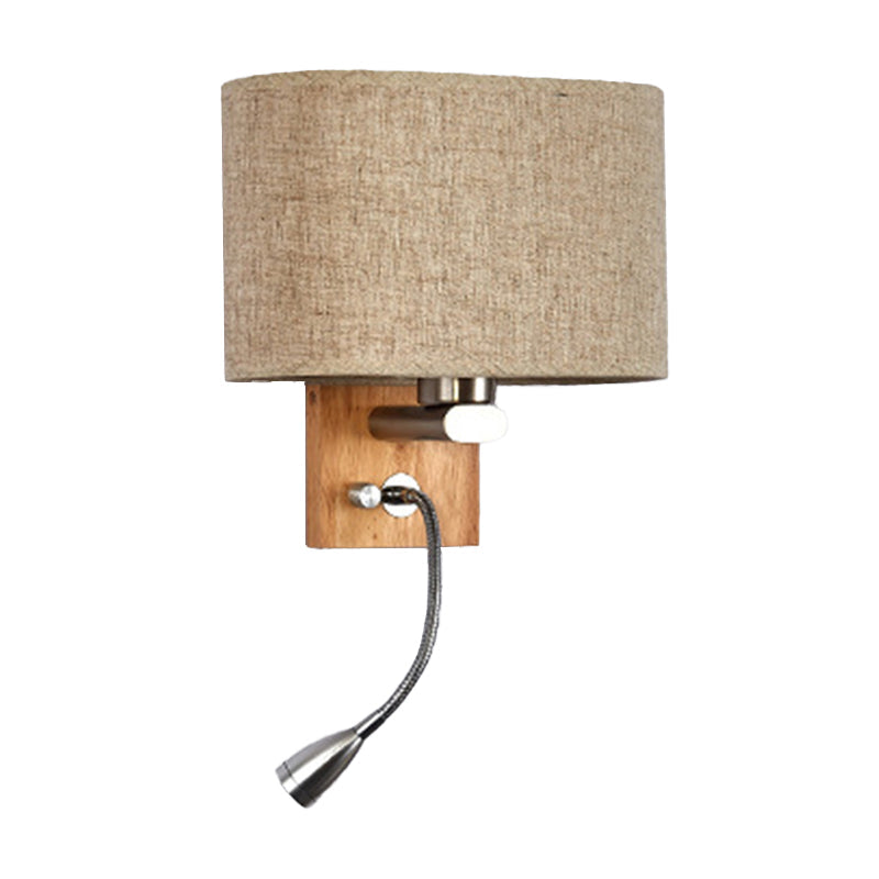Fabric Shade Wall Reading Light, 16.5 Inch, Beige/Flaxen/Champagne