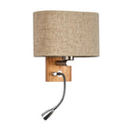 Fabric Shade Wall Reading Light, 16.5 Inch, Beige/Flaxen/Champagne