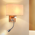 Fabric Shade Wall Reading Light, 16.5 Inch, Beige/Flaxen/Champagne