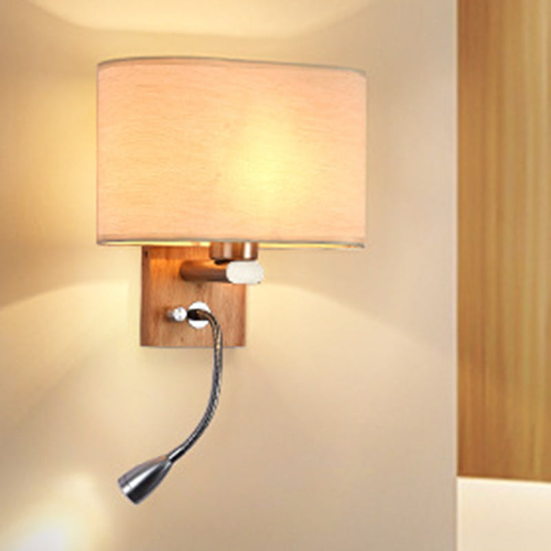 Fabric Shade Wall Reading Light, 16.5 Inch, Beige/Flaxen/Champagne