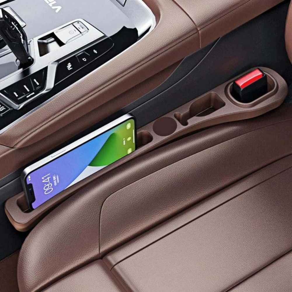 Faux Leather Car Seat Gap Filler Organiser Pair