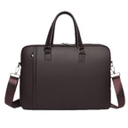 Faux Leather Executive Briefcase with Detachable Adjustable Shoulder Strap