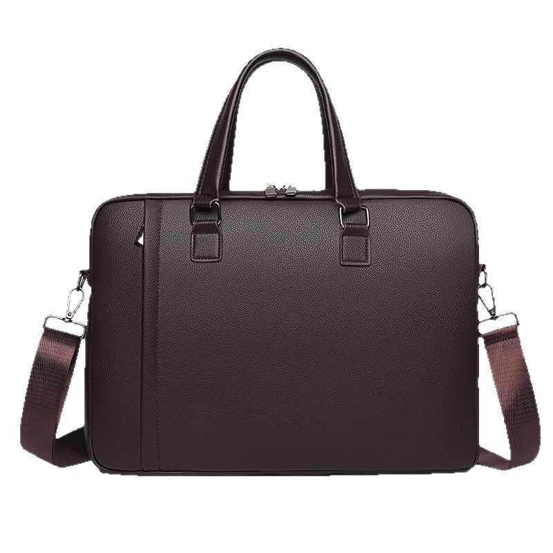 Faux Leather Executive Briefcase with Detachable Adjustable Shoulder Strap