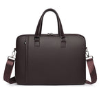 Faux Leather Executive Briefcase with Detachable Adjustable Shoulder Strap