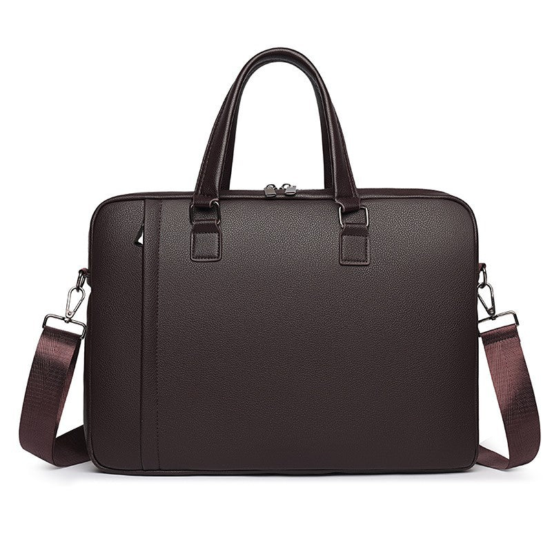 Faux Leather Executive Briefcase with Detachable Adjustable Shoulder Strap