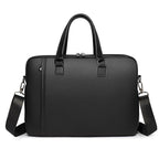 Faux Leather Executive Briefcase with Detachable Adjustable Shoulder Strap