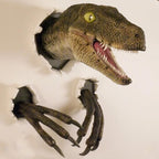Wall Bursting Velociraptor Decorations - Resin, 13x8x8 cm Head