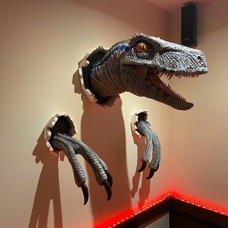 Wall Bursting Velociraptor Decorations - Resin, 13x8x8 cm Head, view 4