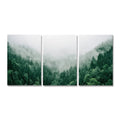 Trio of Misty Forest Canvas Prints for Serene Home Decor | Welvere-Welvere